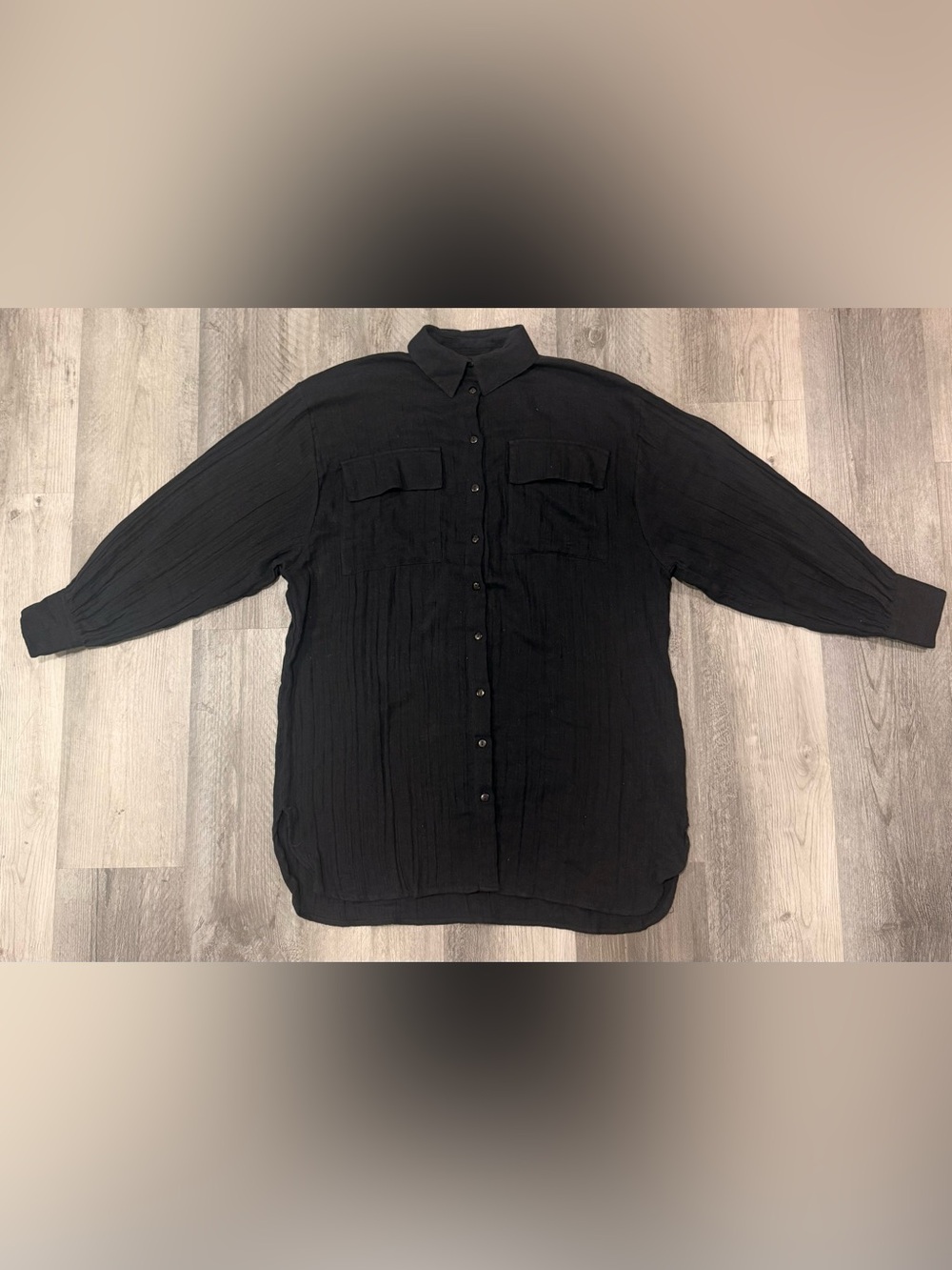 ASOS Women's Black Button-Down Longline Shirt
